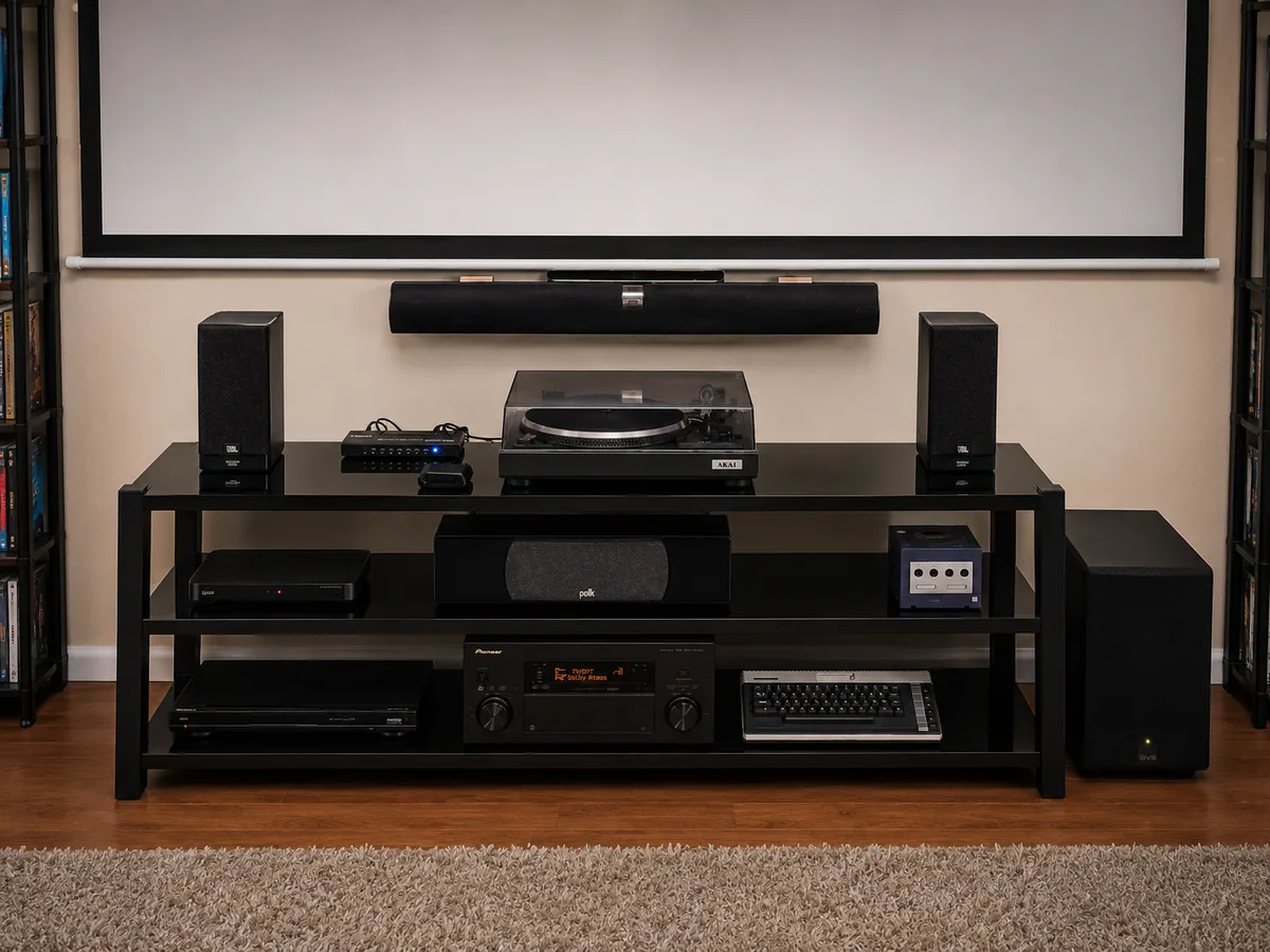YouMote installed in a basement home theater system